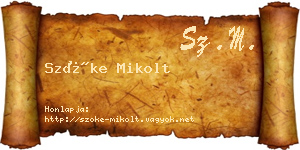 Szőke Mikolt névjegykártya